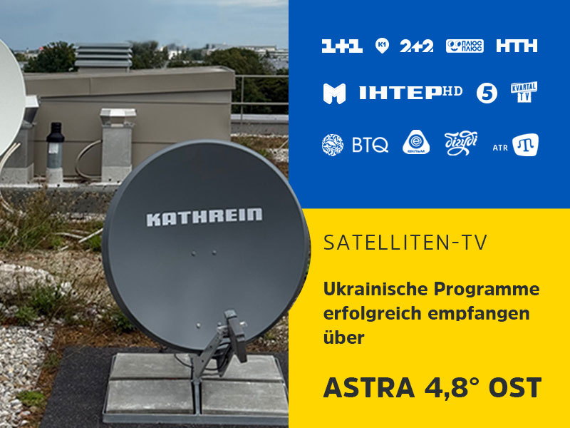 Erfolgreiche Satelliten-TV-Einspeisung ukrainischer Programme.